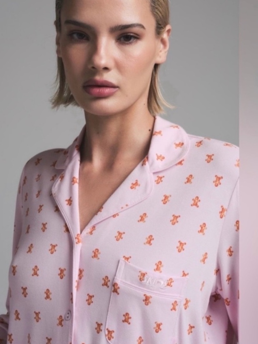 SKIMS gingerbread man pajama set